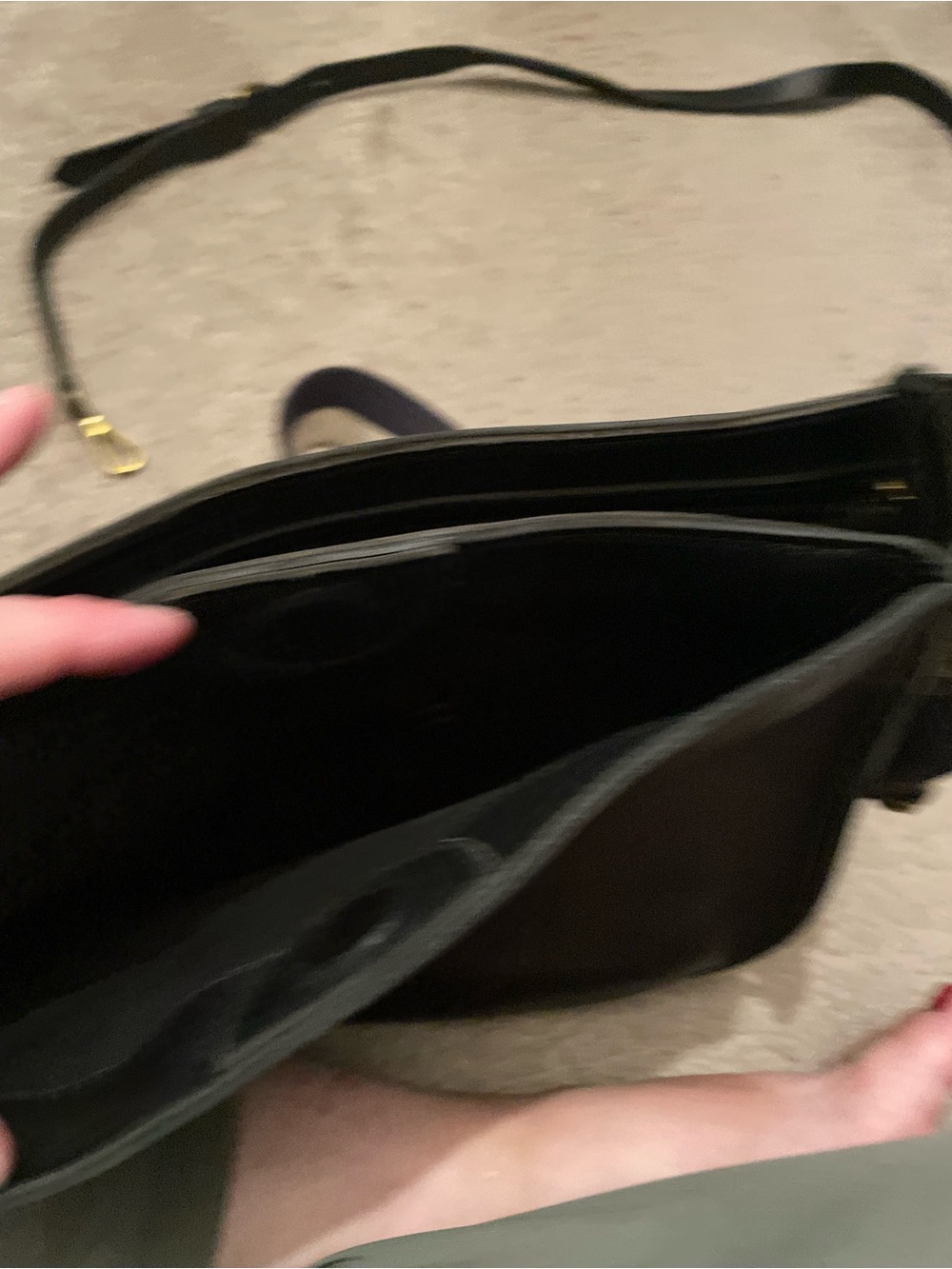 Madewell Black Leather Crossbody with Gold Hardware and Adjustable Strap
